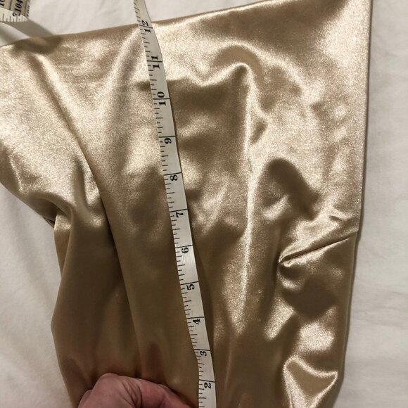 Going Out Gold Satin Backless strappy Crop Top Small - Picture 5 of 7